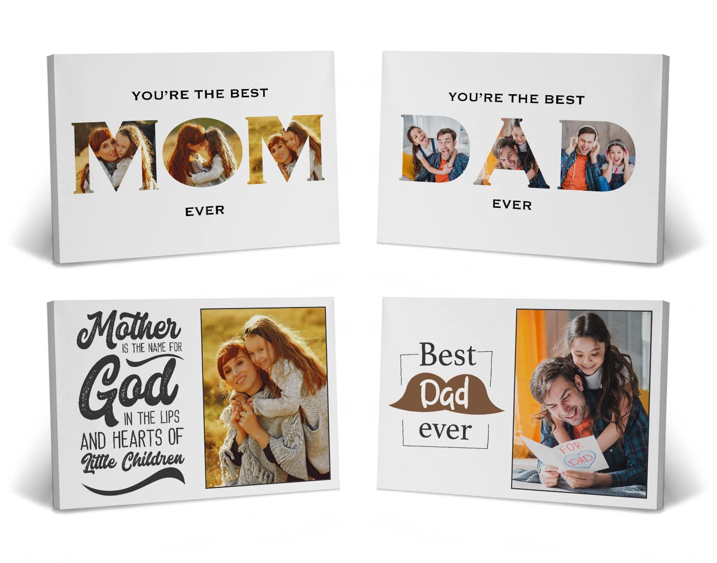 Mom & Dad Photo Collage - Personalized Parent Canvas Art