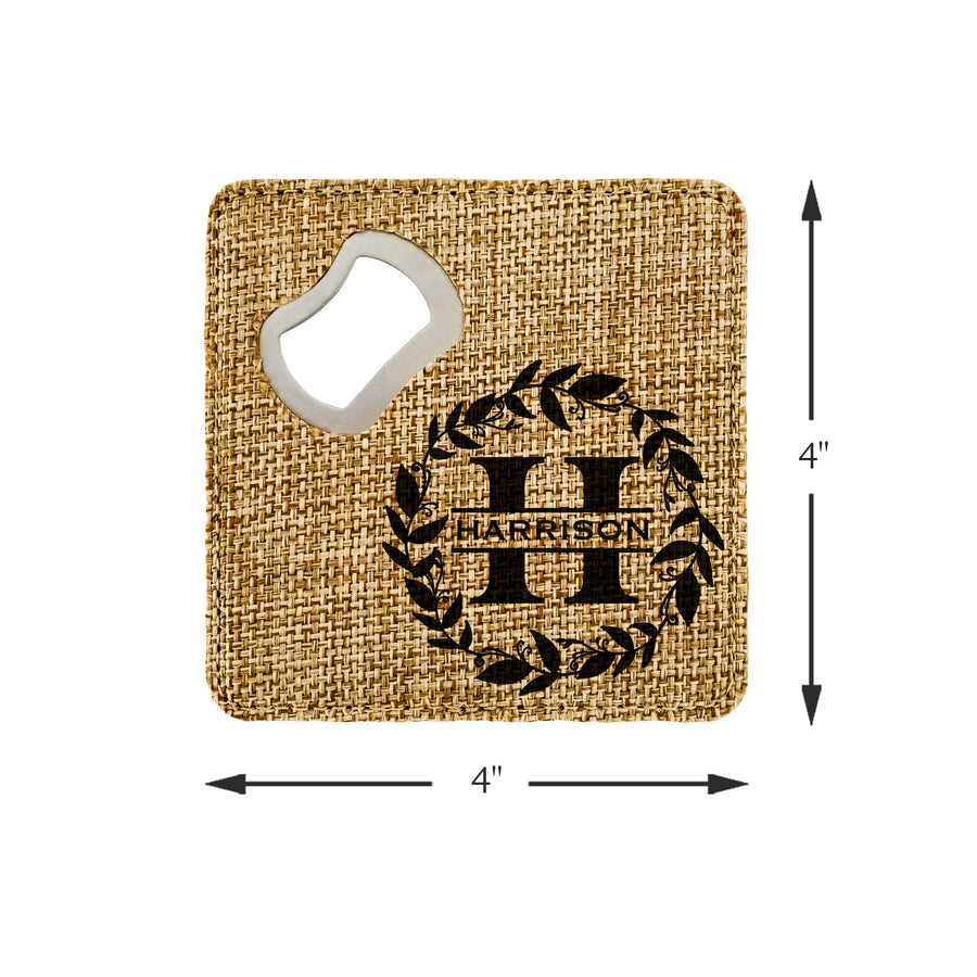 Customized Personalized Coaster in bulk Burlap Vintage Rustic Home décor