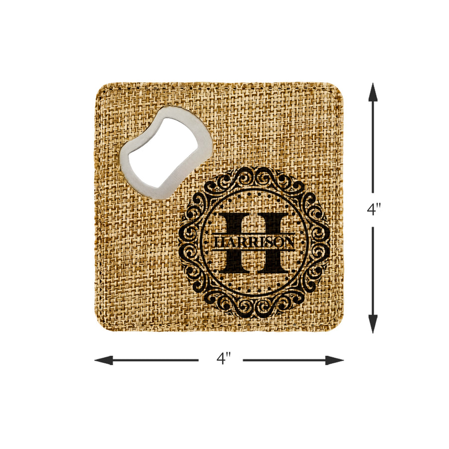 Customized Personalized Coaster in bulk Burlap Vintage Rustic Home décor