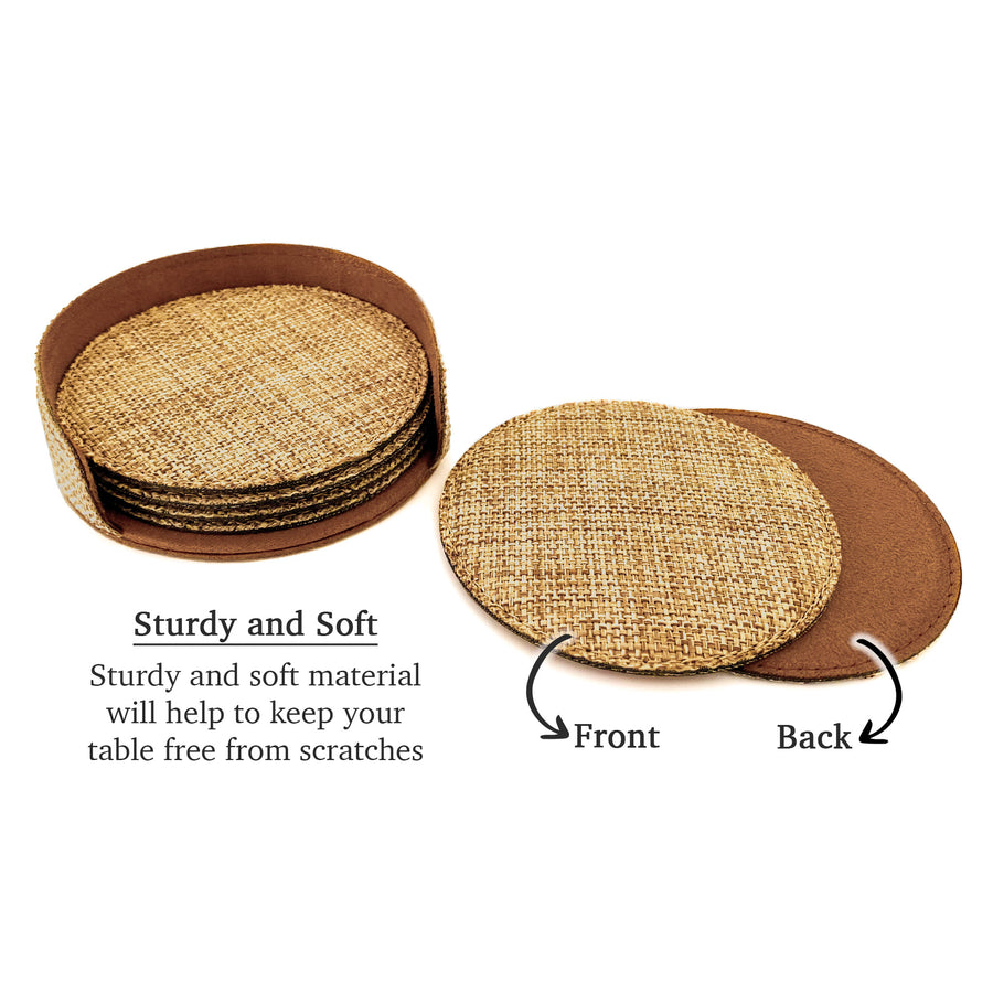 Customized Personalized Coaster in bulk Burlap Vintage Rustic Home décor