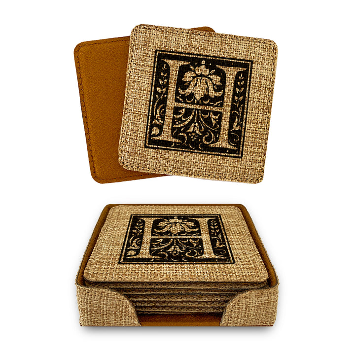 Customized Personalized Coaster in bulk Burlap Vintage Rustic Home décor