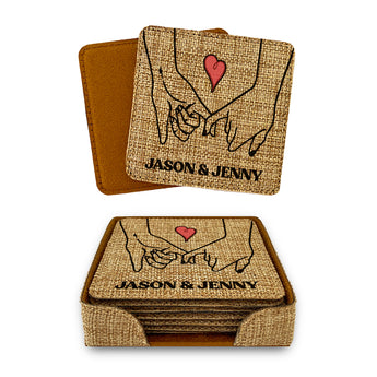 Customized Personalized Coaster in bulk Burlap Vintage Rustic Home décor