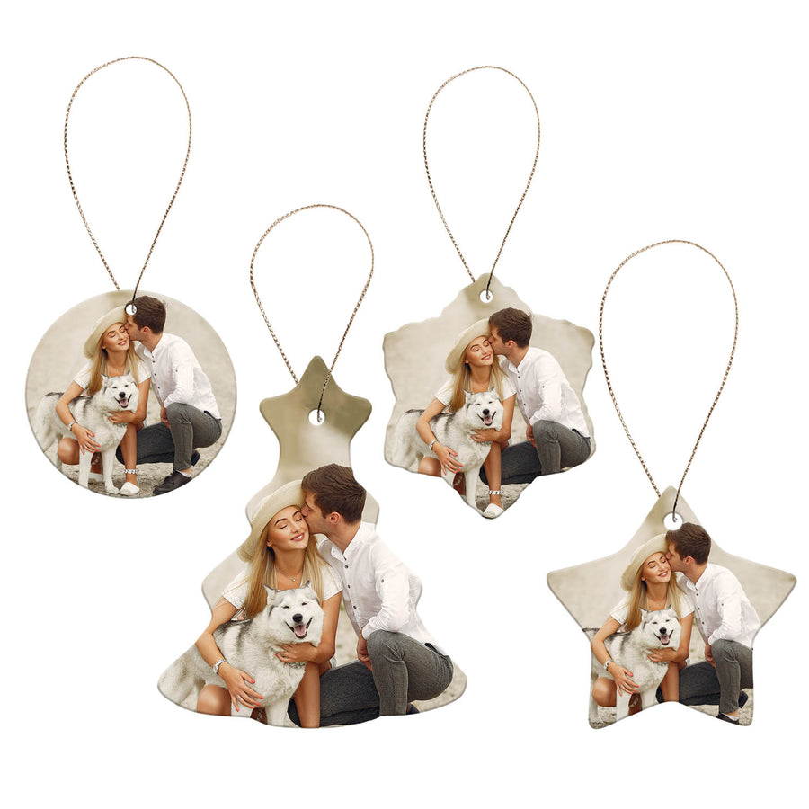 Custom Personalized Photo Christmas Ornament Ceramic Christmas Ornaments - Round