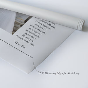 Personalized Gift Wall Art Custom Photo with Custom Wedding Vow and Names