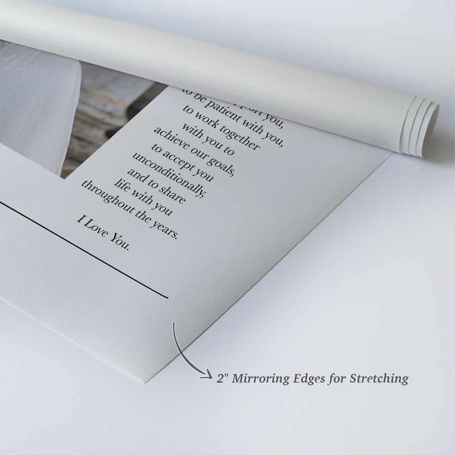 Personalized Gift Wall Art Custom Photo with Custom Wedding Vow and Names