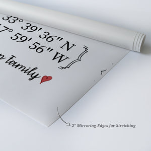 Personalized Gift Wall Art with Family Name and Coordinates Home Sweet Home Design