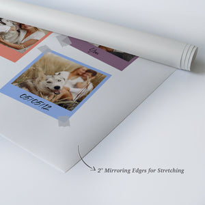 Personalized Gift Wall Art Custom Photo Collage with Colorful Polaroid Frames and Customized Text