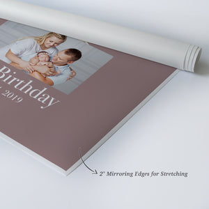Personalized Gift Wall Art Custom Photo Collage Nursery First Birthday Custom Text and Date