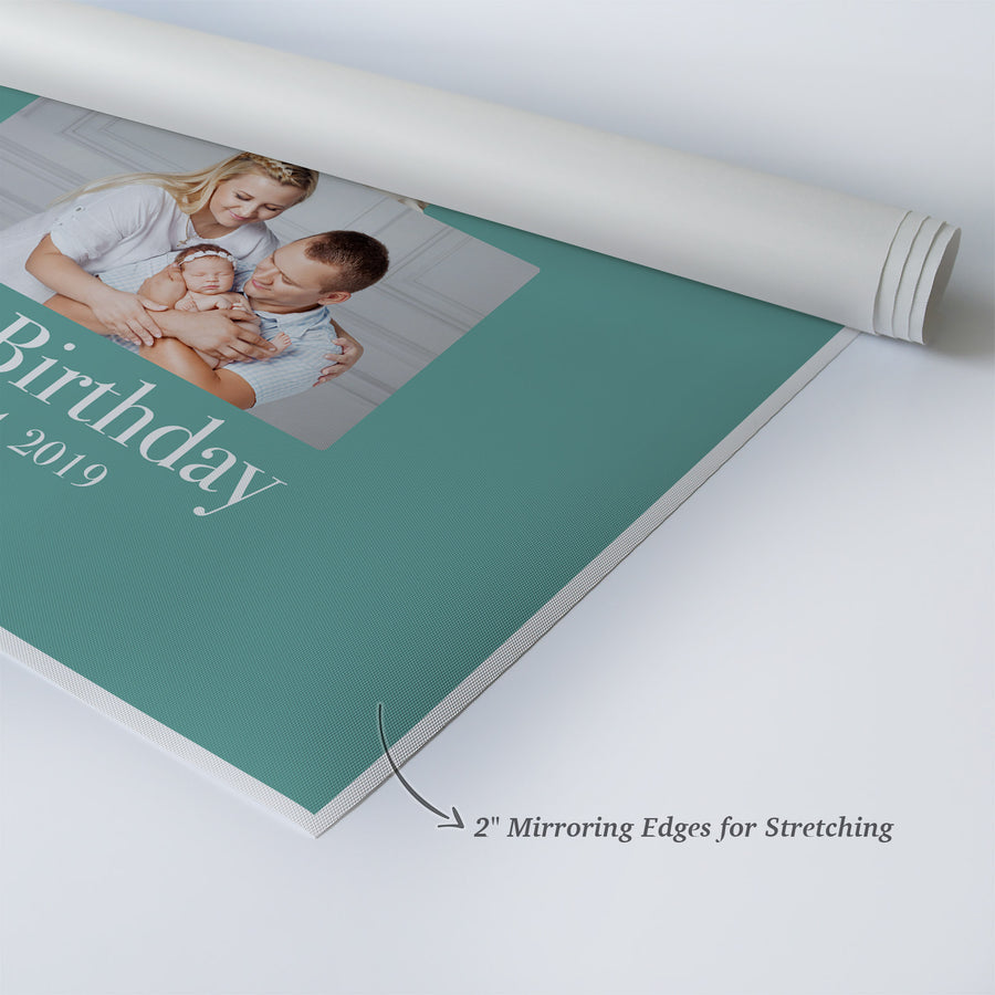 Personalized Gift Wall Art Custom Photo Collage Nursery First Birthday Custom Text and Date